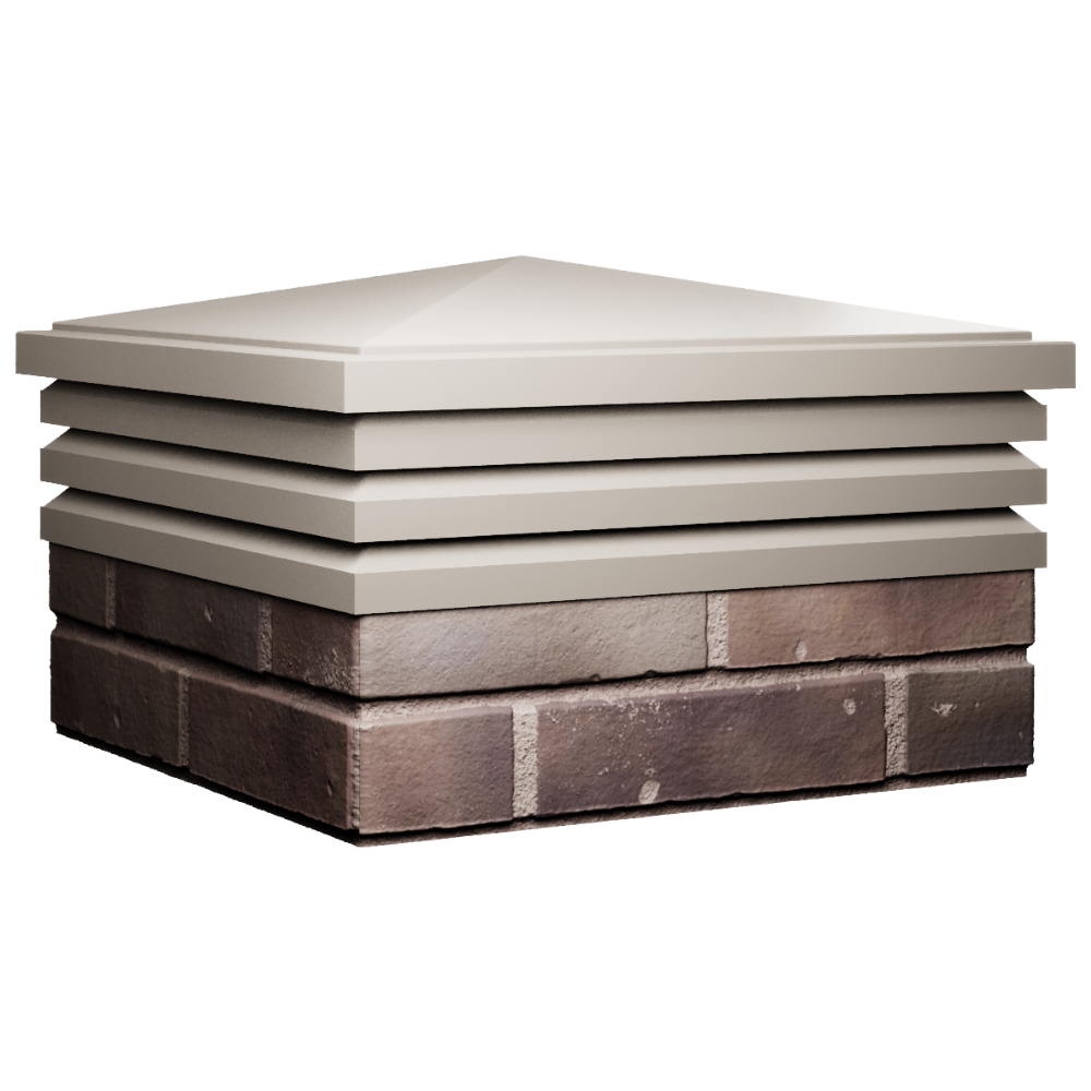 Колпак Zking Бона ХайТек Бежевый на столб 2х2 кирпича (513х513мм) в России фото