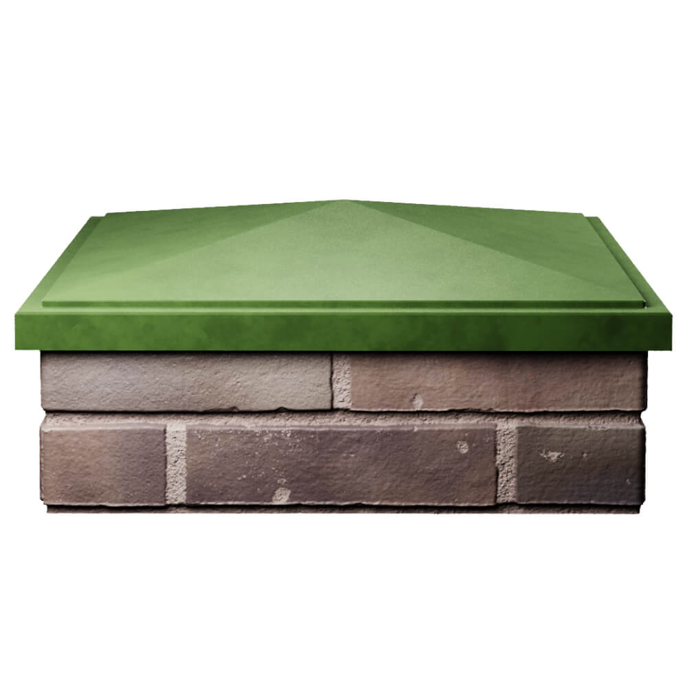 Колпак Zking БонаМоно Зеленый на столб 2х2 кирпича (515х515, 530х530мм) Россия фото