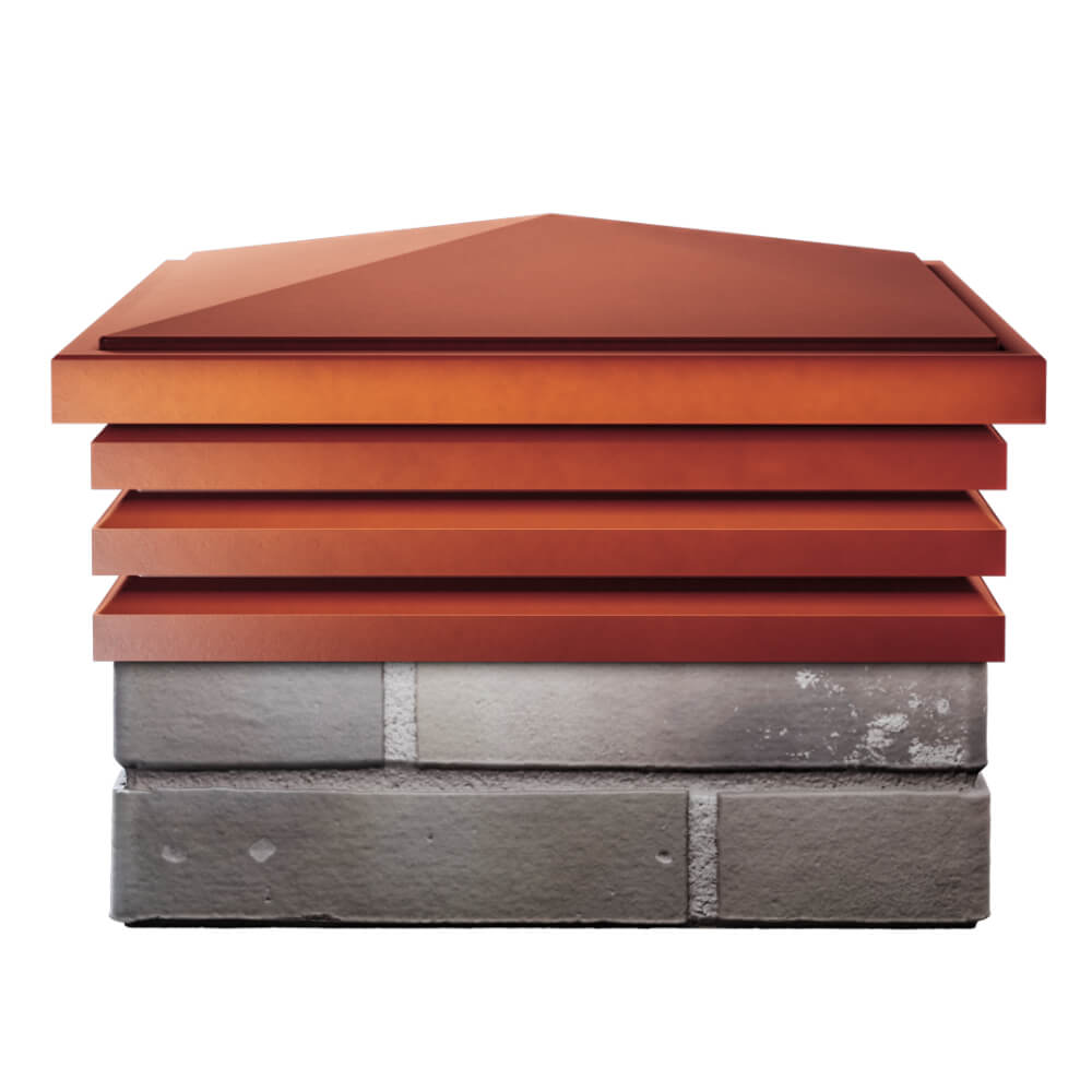 Колпак Zking Бона ХайТек Красный на столб 1.5х1.5 кирпича (385х385мм) Россия фото