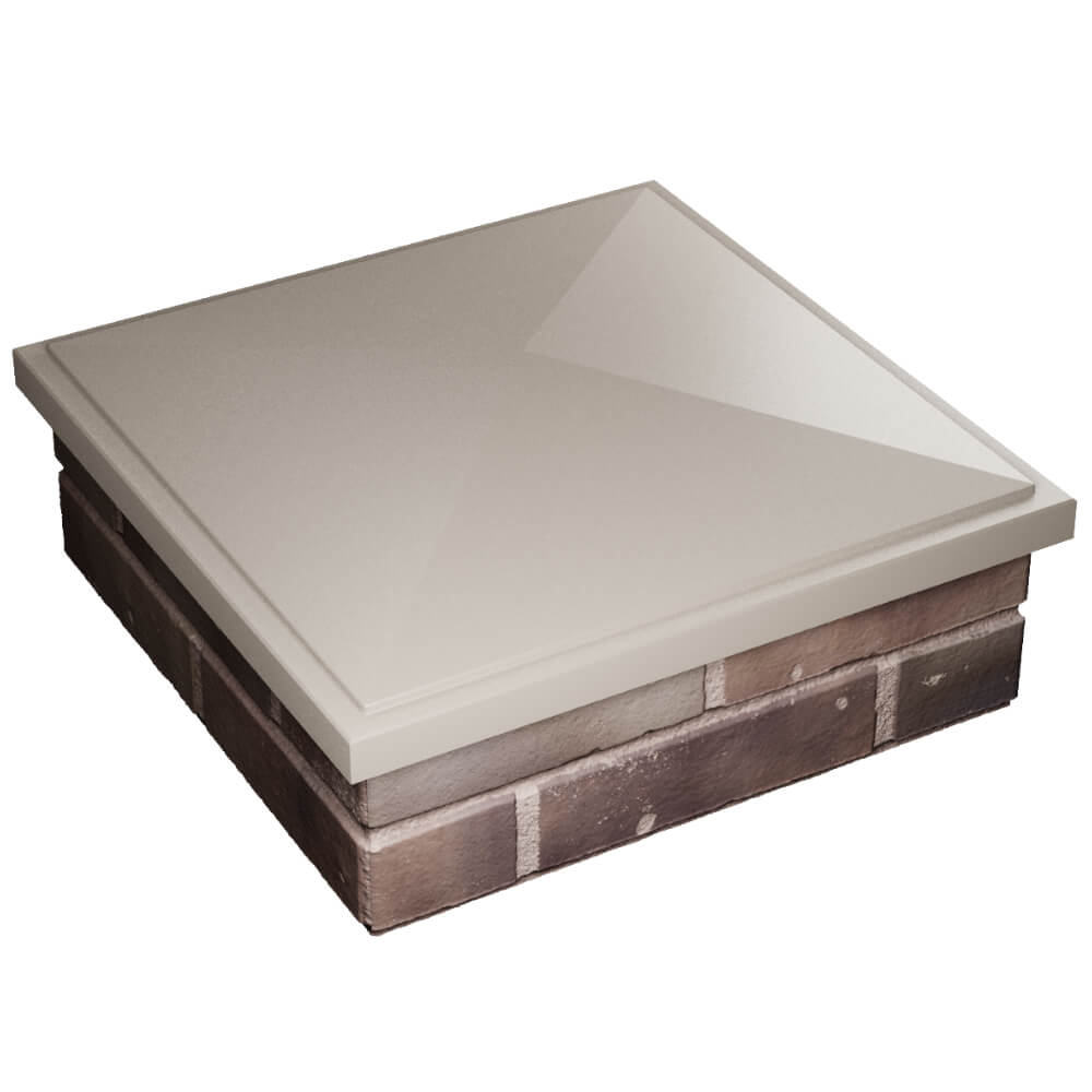 Колпак Zking БонаМоно Бежевый на столб 2х2 кирпича (515х515, 530х530мм) в России фото