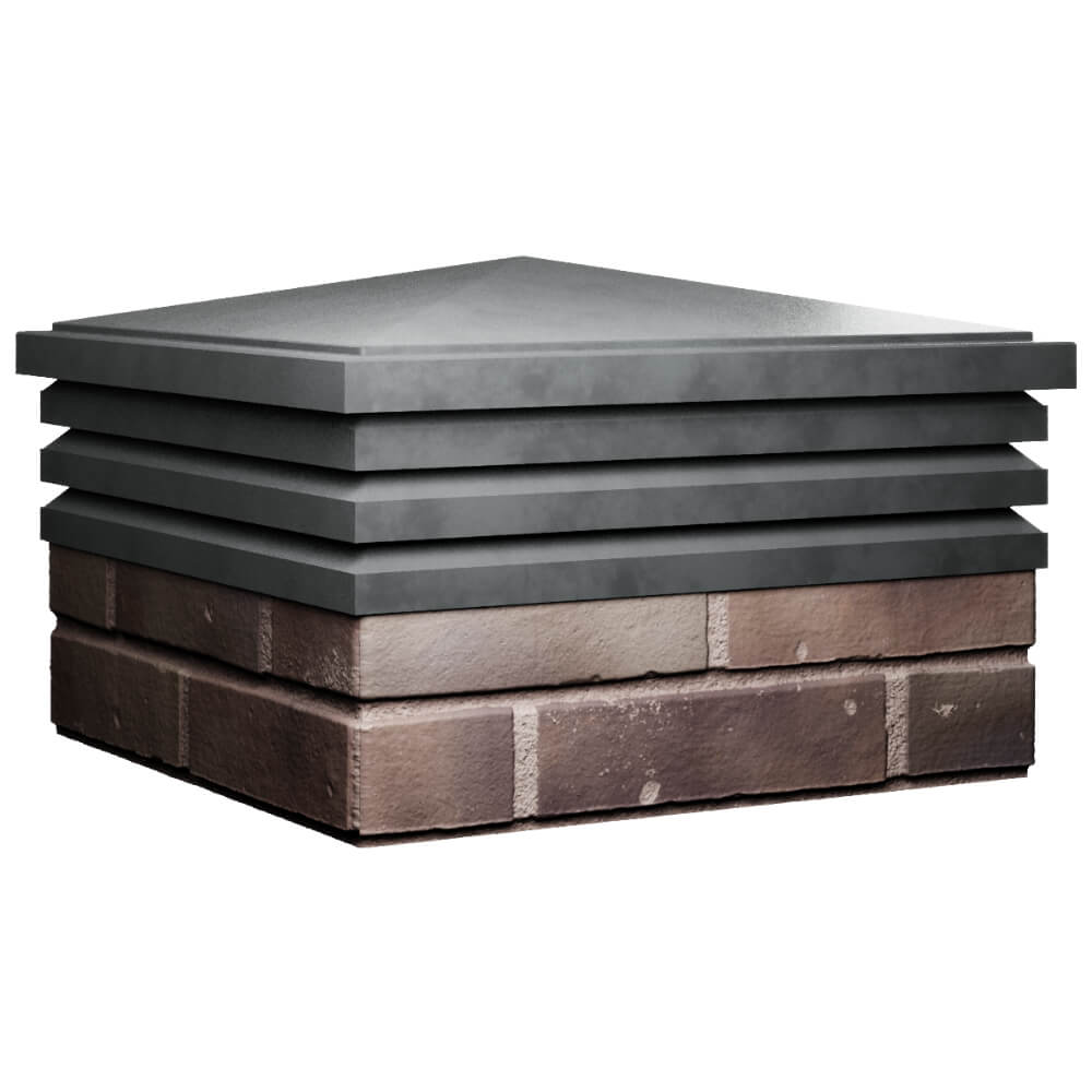 Колпак Zking Бона ХайТек Серый на столб 2х2 кирпича (513х513мм) в России фото