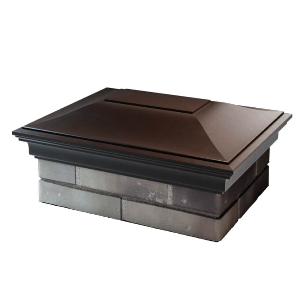 Колпак Zking Монблан Коричневый на столб 2х1.5 кирпича (515х385мм) в России фото