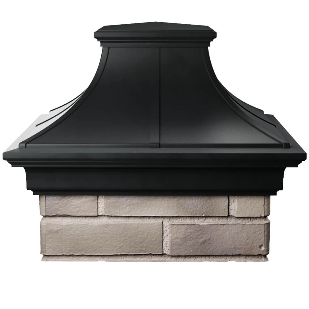 Колпак Zking Монблан Премиум Черный на столб 1.5х1.5 кирпича (385х385мм) Россия фото