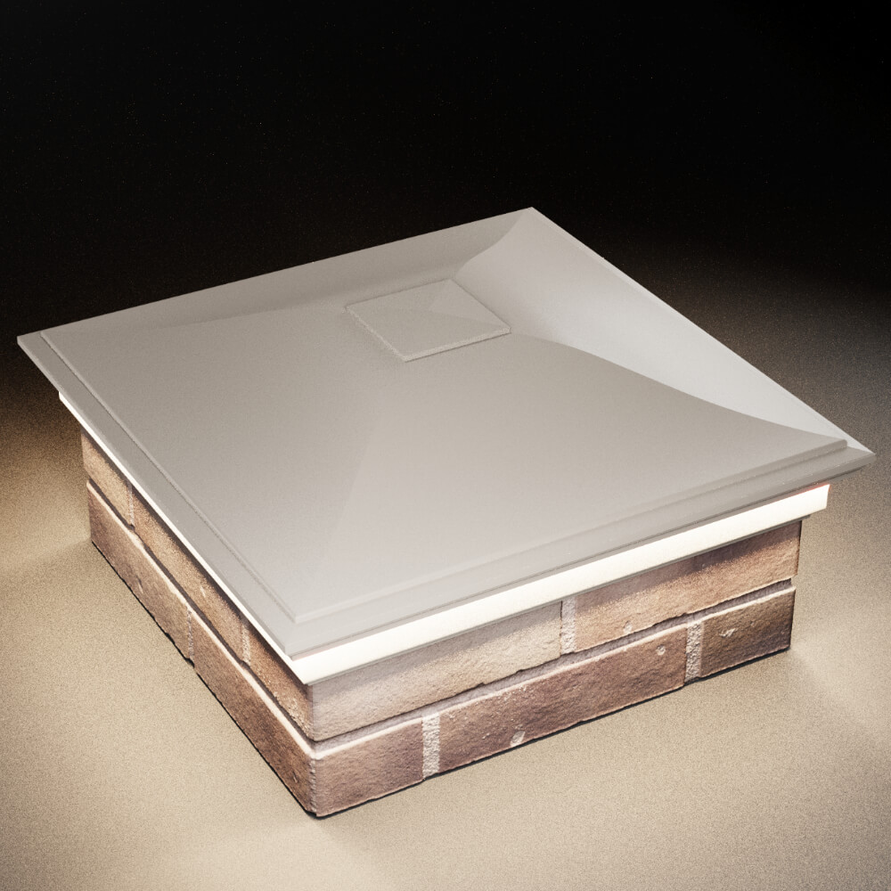 Колпак Zking Монблан Бежевый на столб 2х2 кирпича (515х515мм) c подсветкой в России фото