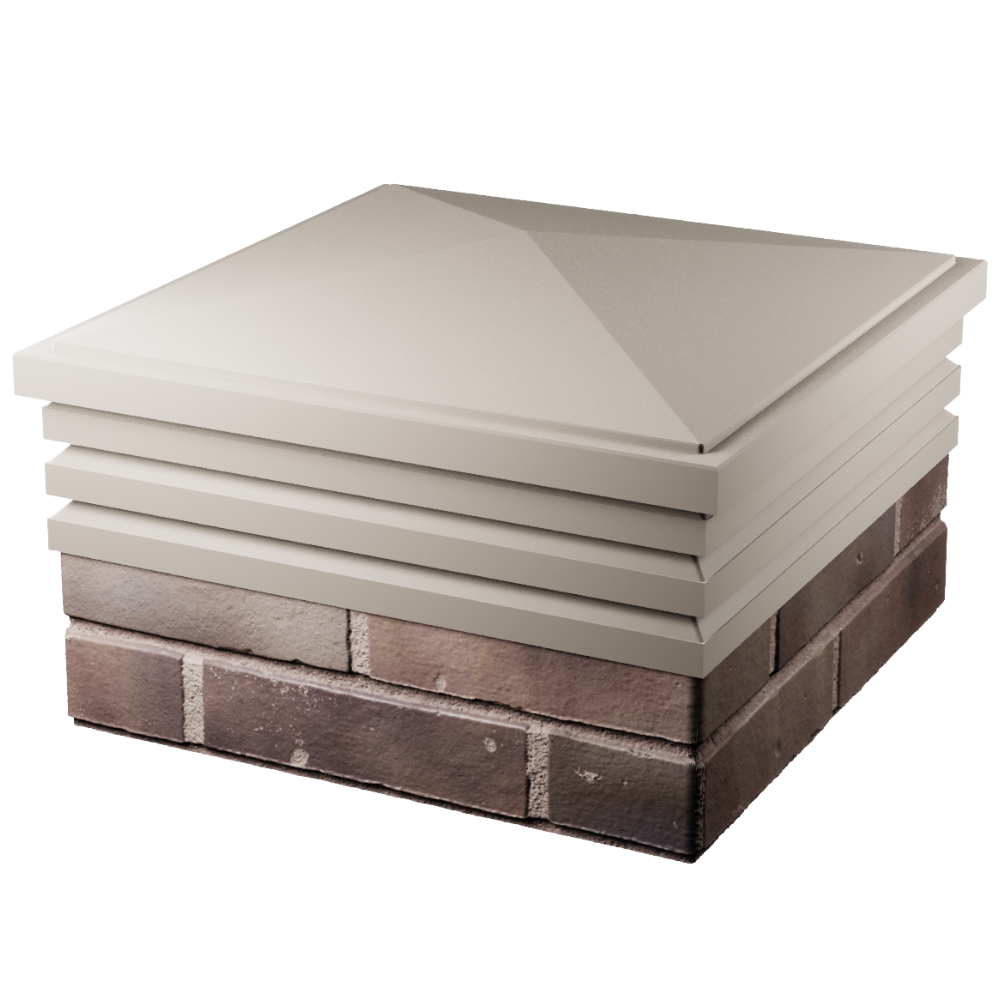 Колпак Zking Бона ХайТек Бежевый на столб 2х2 кирпича (513х513мм) в России фото