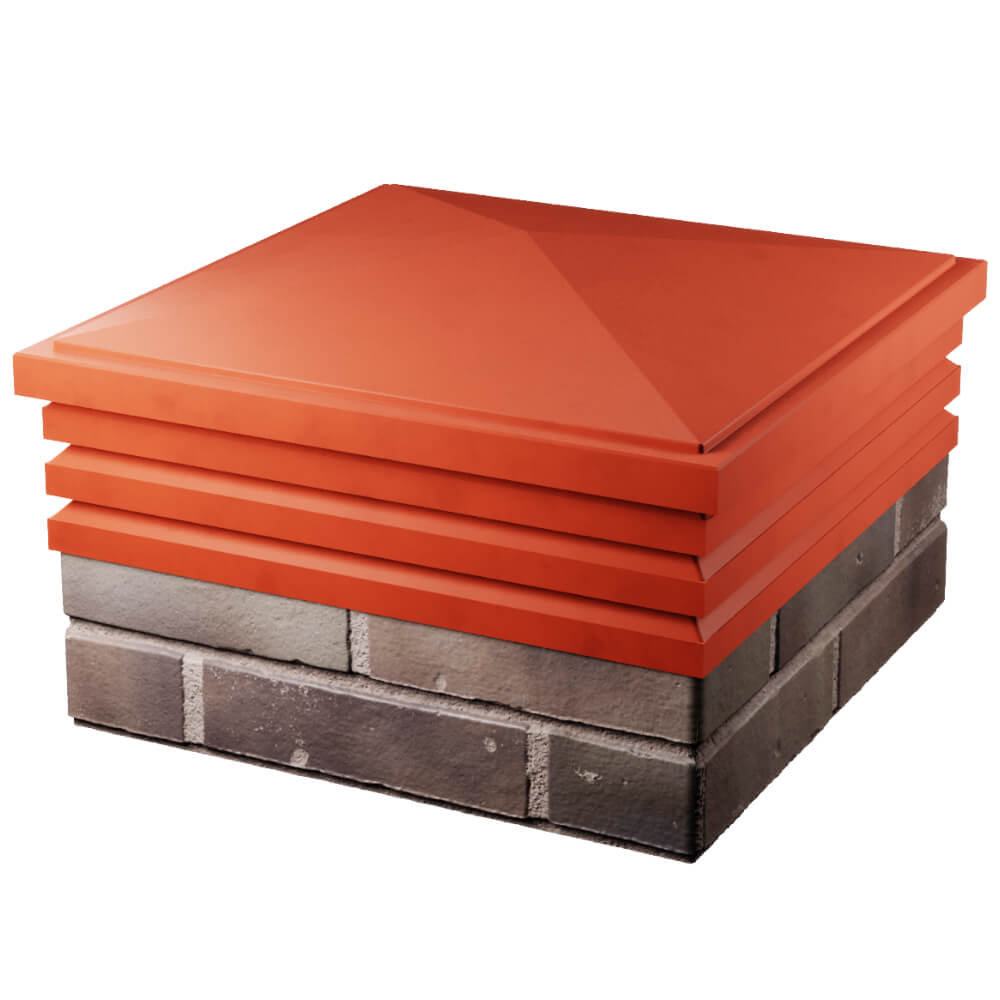 Колпак Zking Бона ХайТек Красный на столб 2х2 кирпича (513х513мм) в России фото