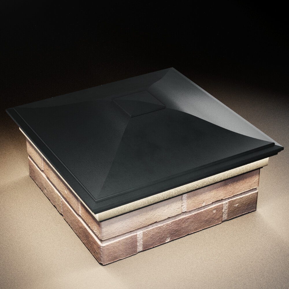 Колпак Zking Монблан Черный на столб 2х2 кирпича (515х515мм) c подсветкой в России фото