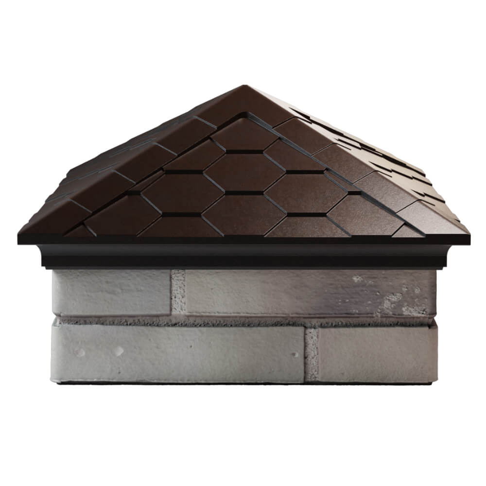Колпак Zking Эверест Коричневый на столб 1.5х1.5 кирпича (390х390мм) Россия фото