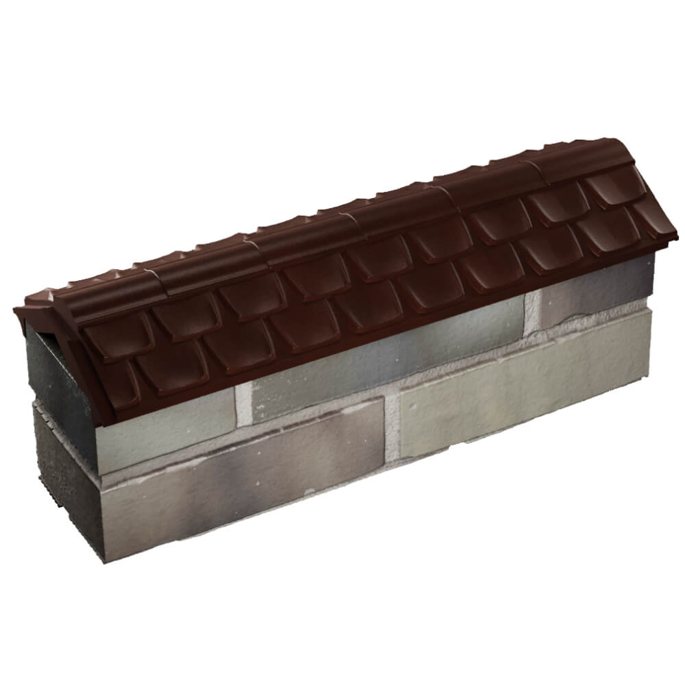 Парапет Zking Эльбрус Коричневый с посадкой на 0.5 кирпича (130мм) в России фото