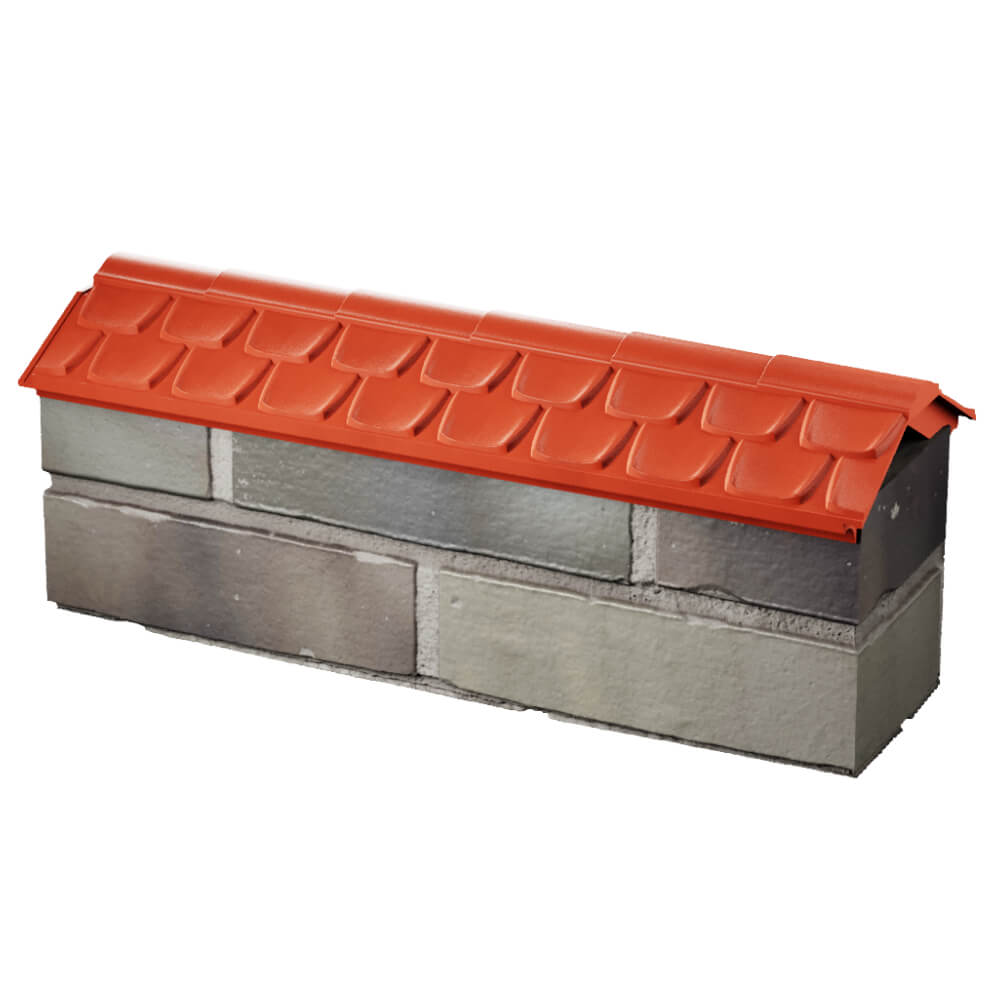 Парапет Zking Эльбрус Красный с посадкой на 0.5 кирпича (130мм) в России фото