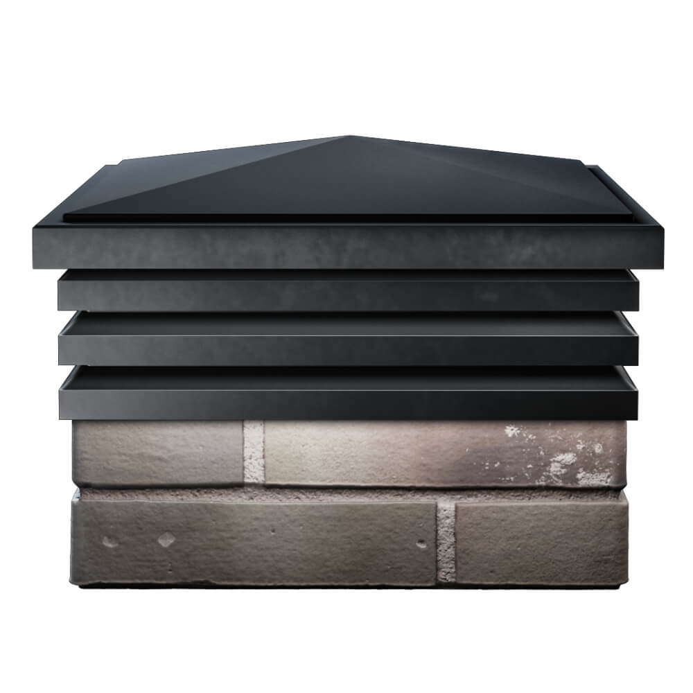 Колпак Zking Бона ХайТек Черный на столб 1.5х1.5 кирпича (385х385мм) Россия фото