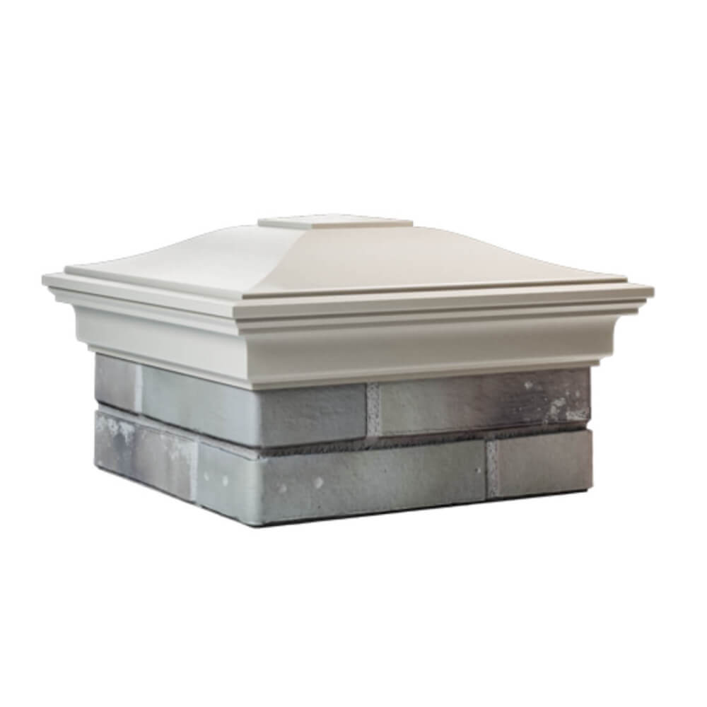 Колпак Zking Монблан Бежевый на столб 1.5х1.5 еврокирпича 0.7НФ (355х355мм) в России фото