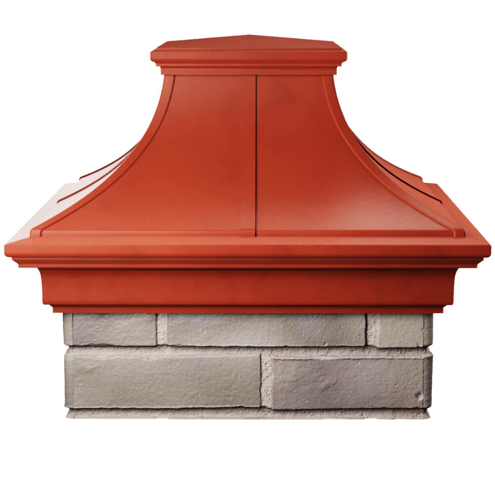 Колпак Zking Монблан Премиум Красный на столб 1.5х1.5 кирпича (385х385мм) Россия фото