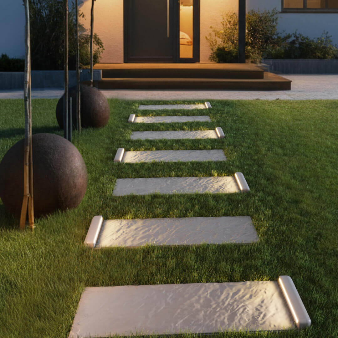 LED Светильник для шаговой плиты STONE Светлая Галька 330х75х98мм в России фото