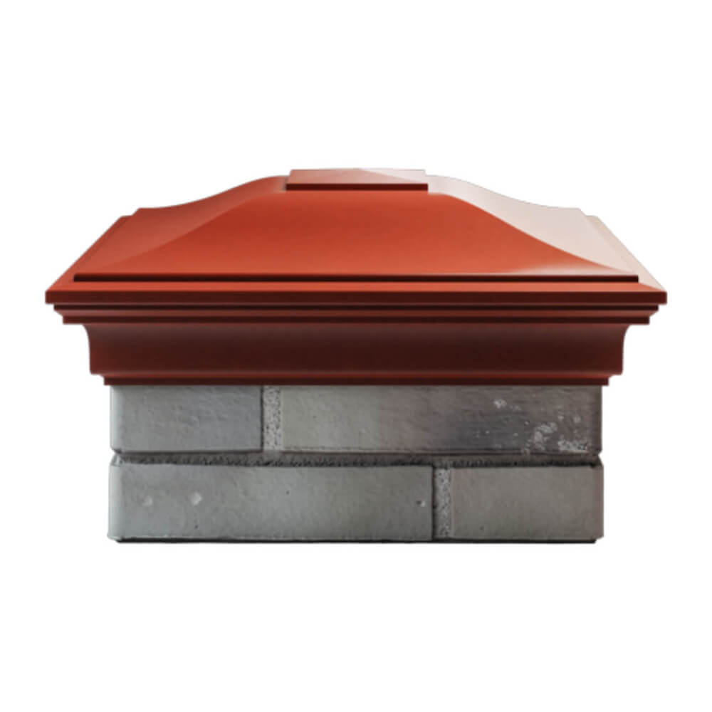 Колпак Zking Монблан Красный на столб 1.5х1.5 еврокирпича 0.7НФ (355х355мм) Россия фото