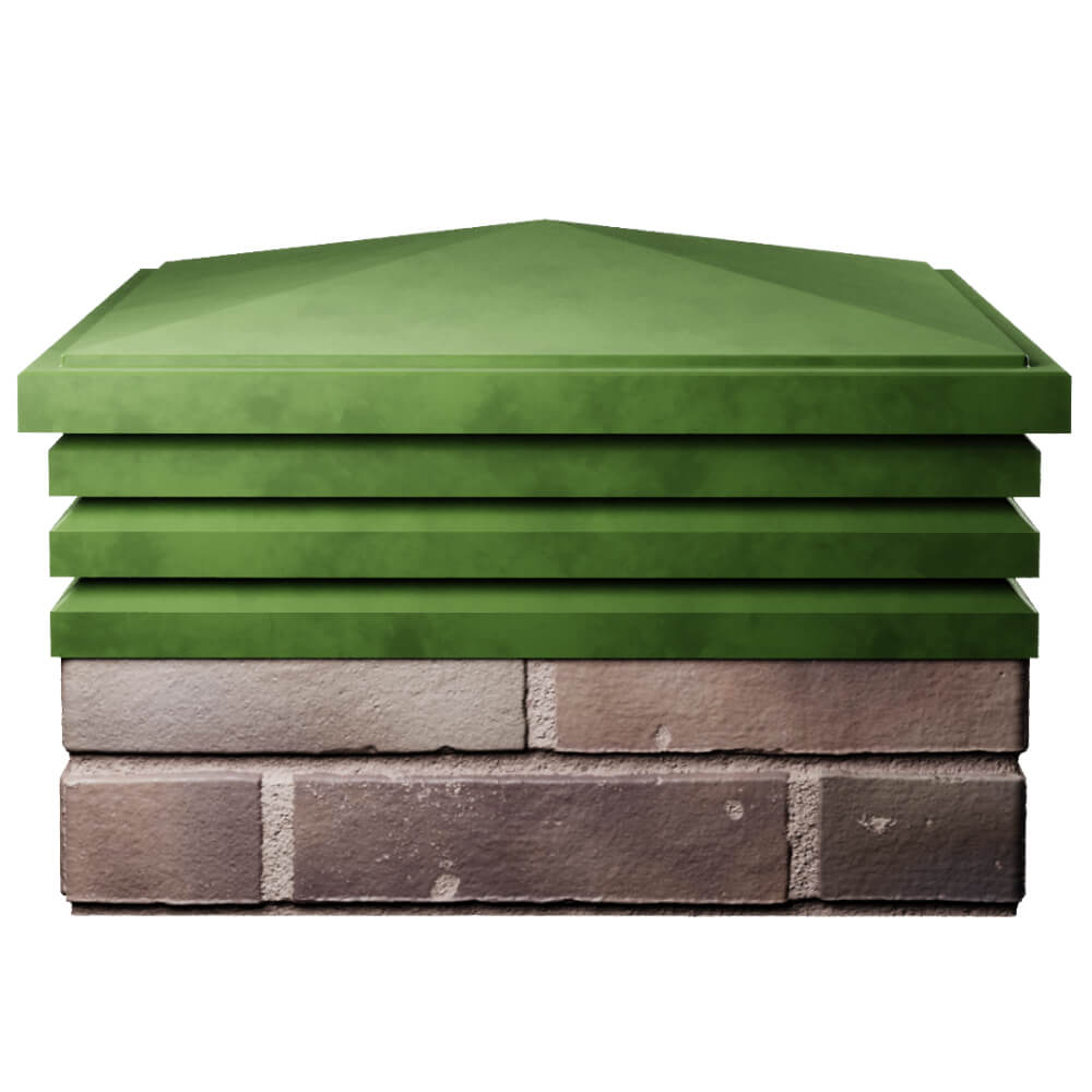 Колпак Zking Бона ХайТек Зеленый на столб 2х2 кирпича (513х513мм) Россия фото