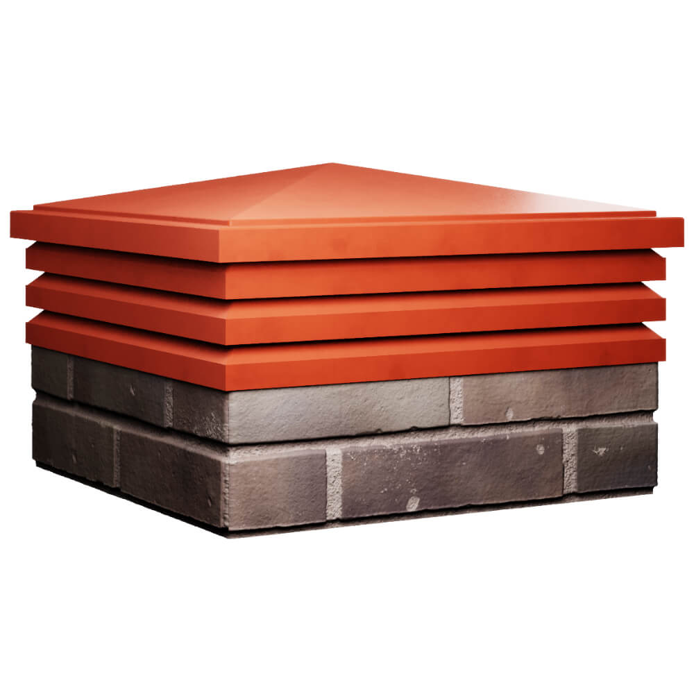 Колпак Zking Бона ХайТек Красный на столб 2х2 кирпича (513х513мм) в России фото