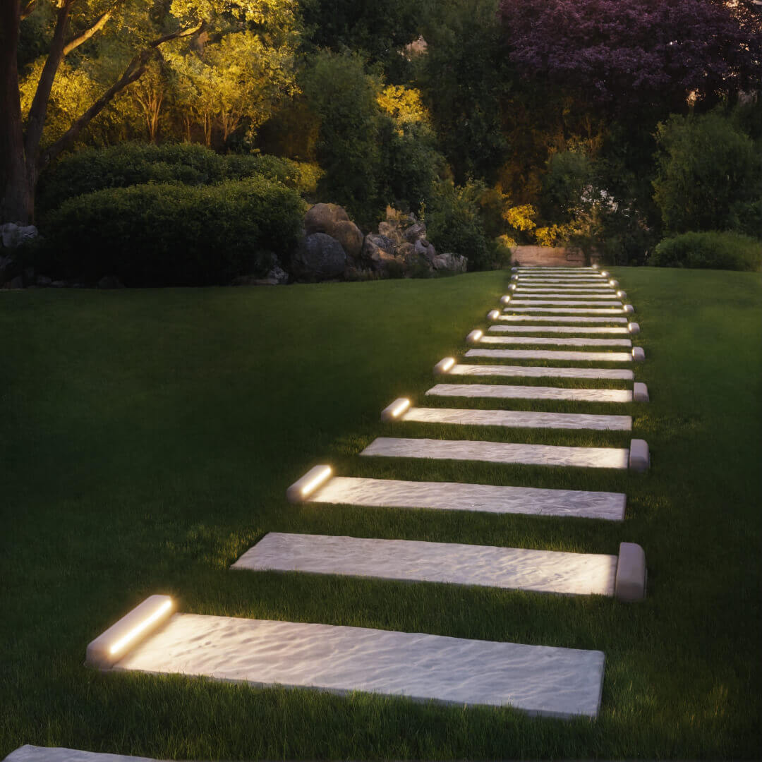 LED Светильник для шаговой плиты STONE Светлая Галька 330х75х98мм в России фото