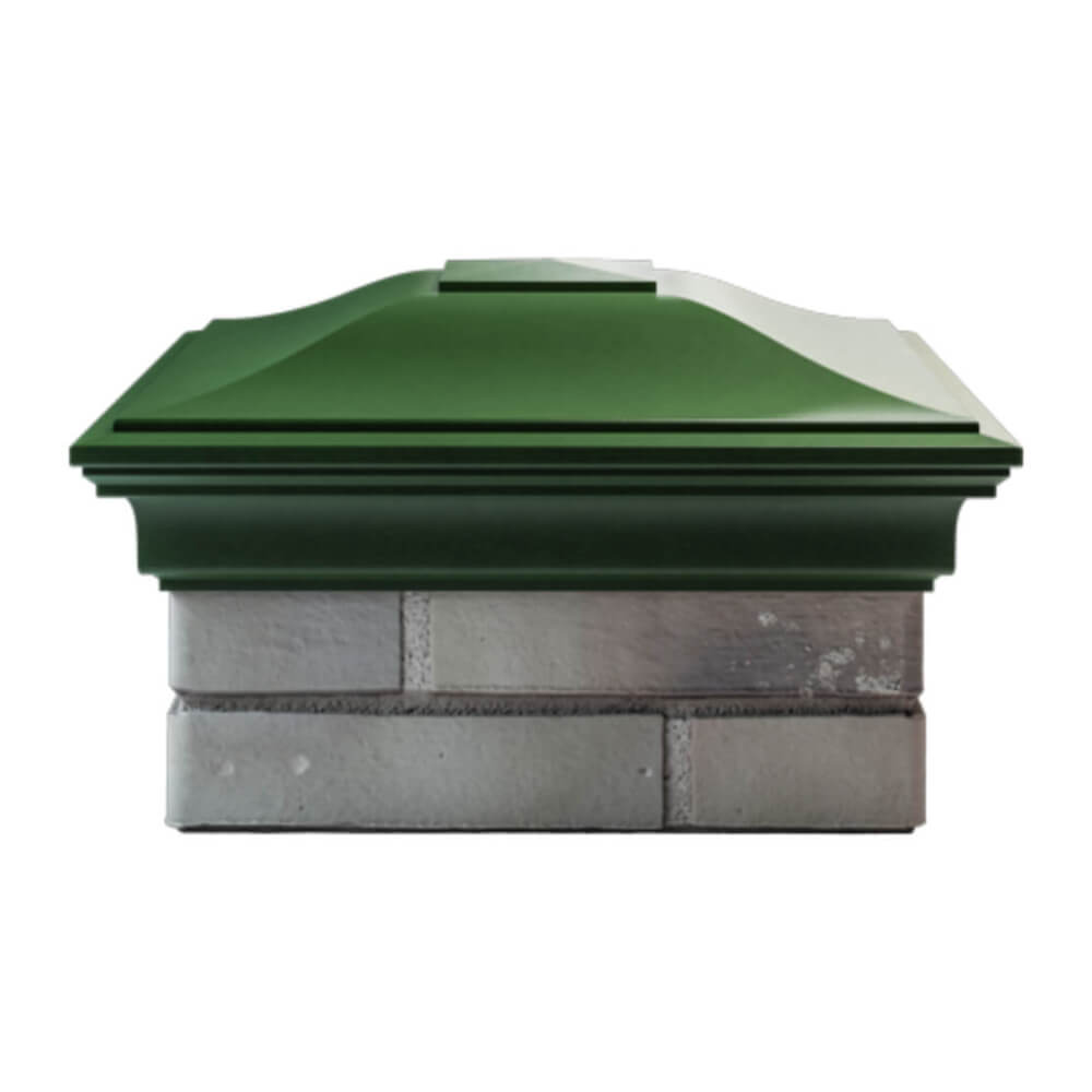 Колпак Zking Монблан Зеленый на столб 1.5х1.5 еврокирпича 0.7НФ (355х355мм) Россия фото