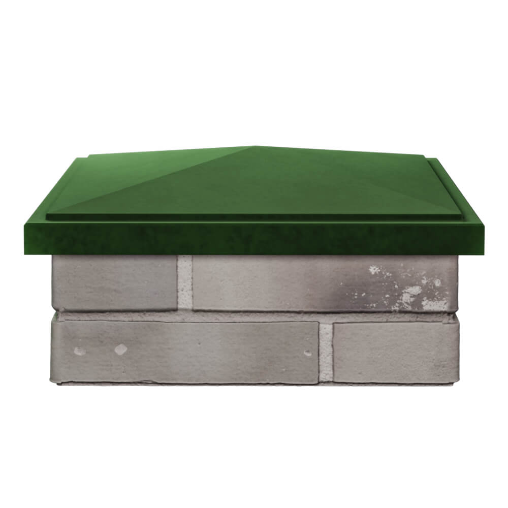 Колпак Zking БонаМоно Зеленый на столб 1.5х1.5 кирпича (385х385, 400х400мм) Россия фото