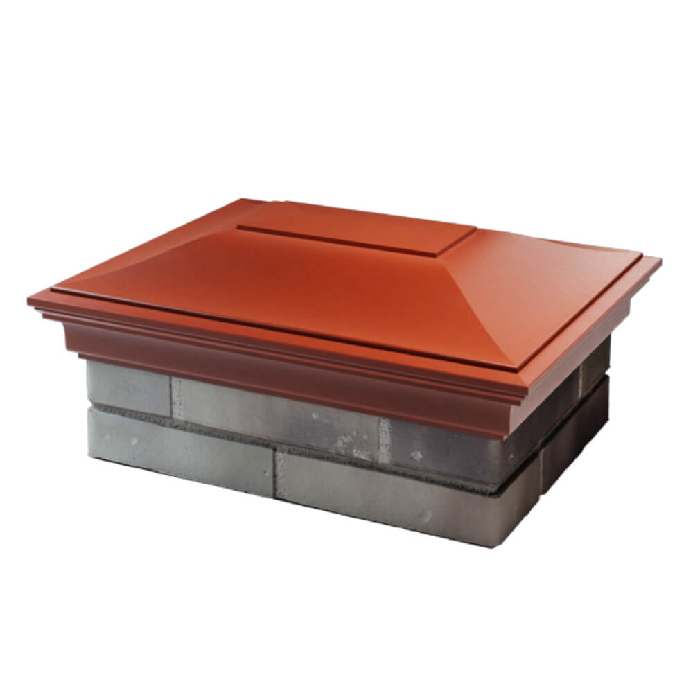 Колпак Zking Монблан Красный на столб 2х1.5 кирпича (515х385мм) в России фото