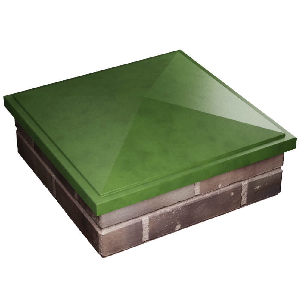 Колпак Zking БонаМоно Зеленый на столб 2х2 кирпича (515х515, 530х530мм) в России фото