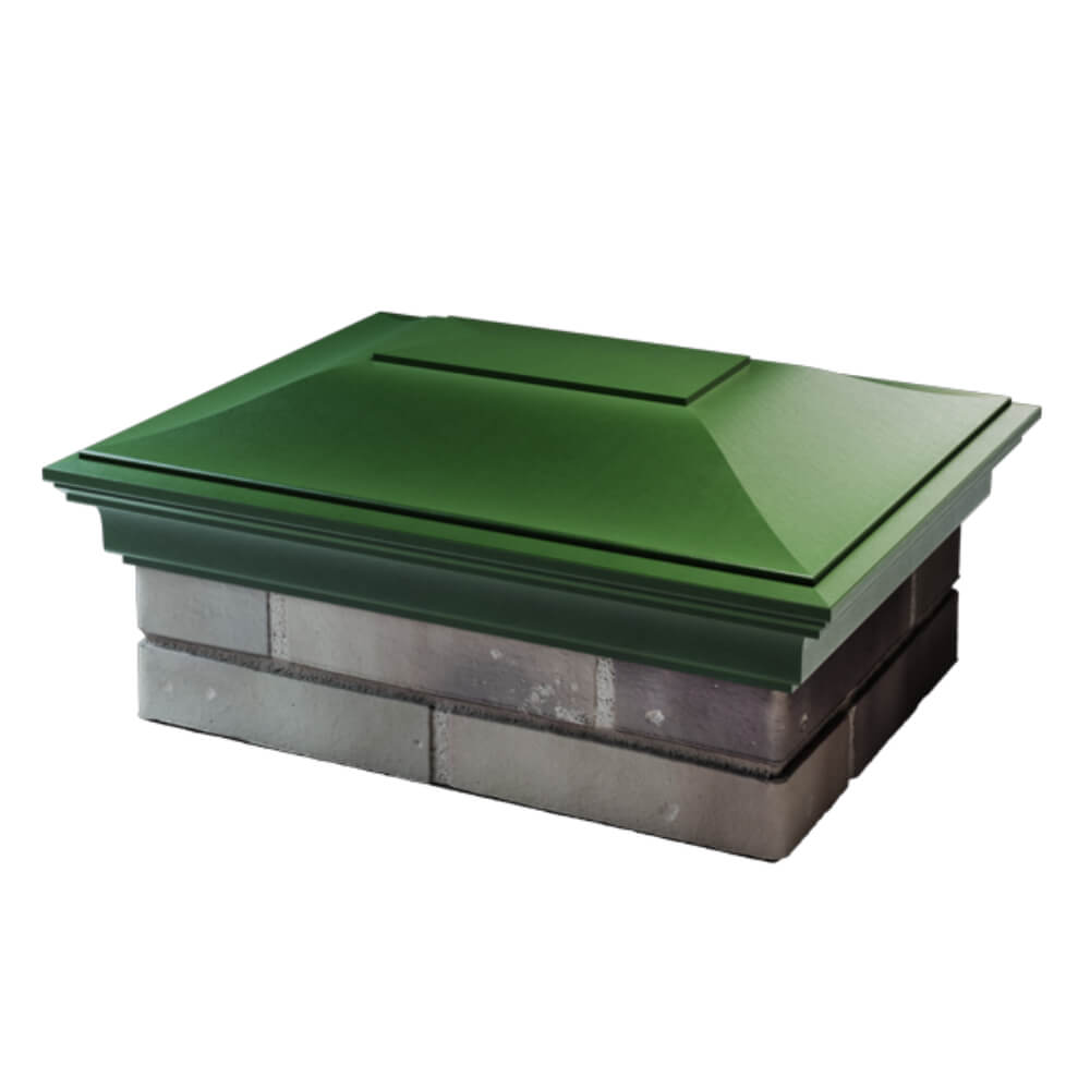 Колпак Zking Монблан Зеленый на столб 2х1.5 кирпича (515х385мм) в России фото