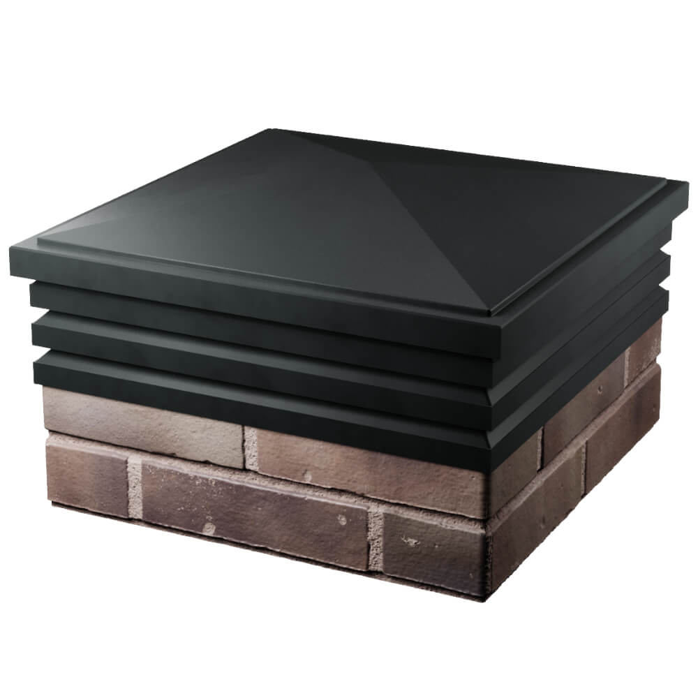 Колпак Zking Бона ХайТек Черный на столб 2х2 кирпича (513х513мм) в России фото