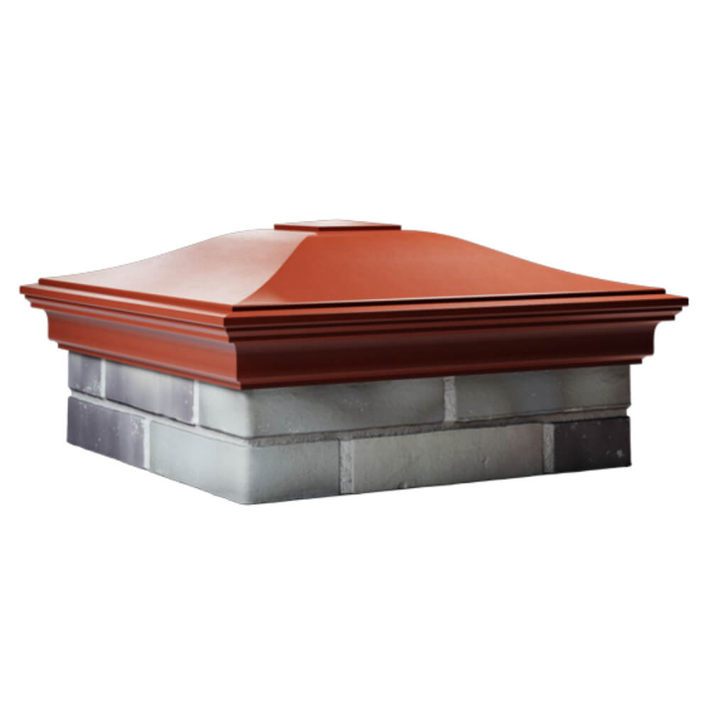 Колпак Zking Монблан Красный на столб 2х2 кирпича (515х515мм) в России фото