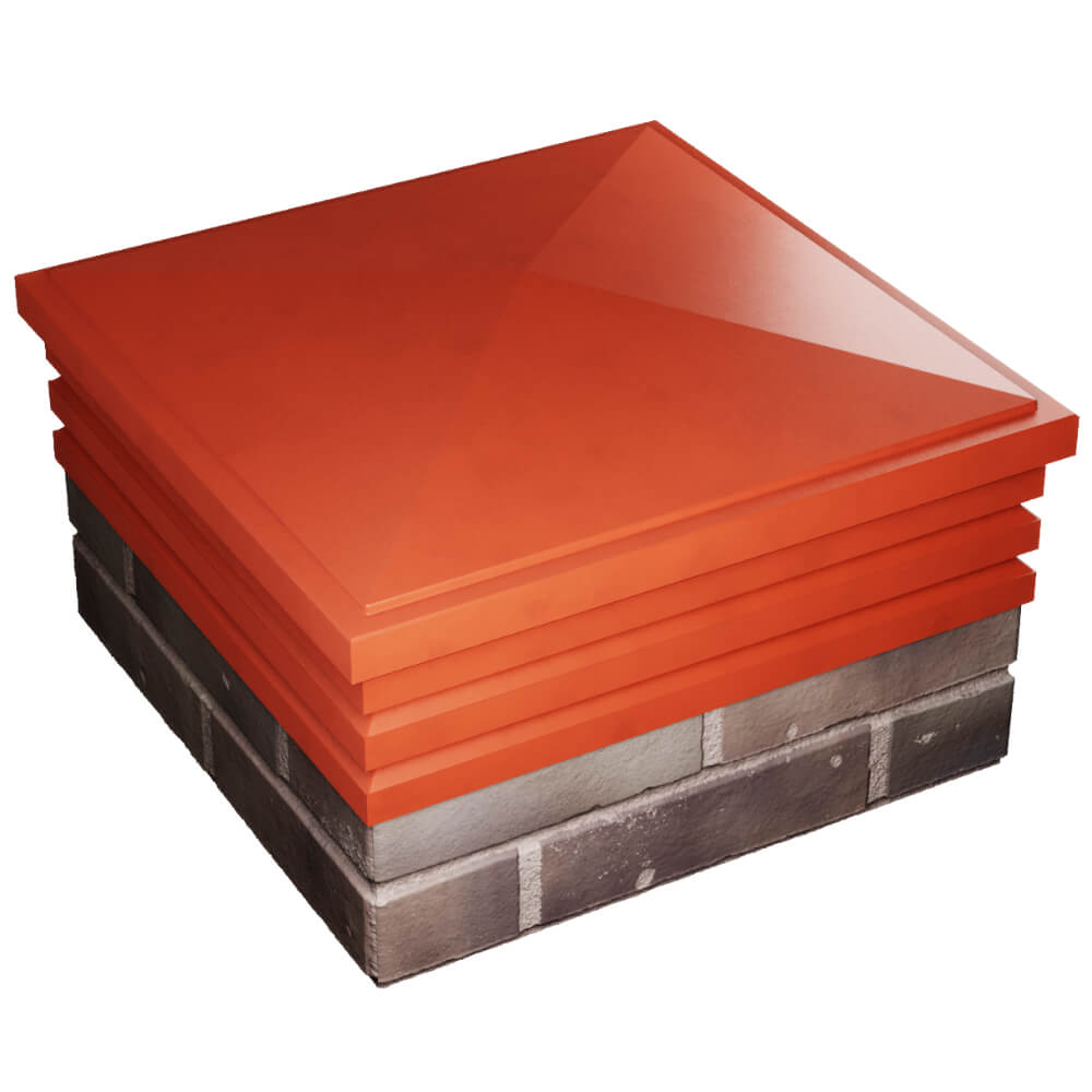 Колпак Zking Бона ХайТек Красный на столб 2х2 кирпича (513х513мм) в России фото