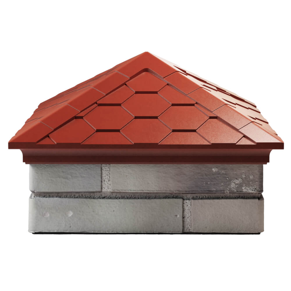 Колпак Zking Эверест Красный на столб 1.5х1.5 кирпича (390х390мм) Россия фото