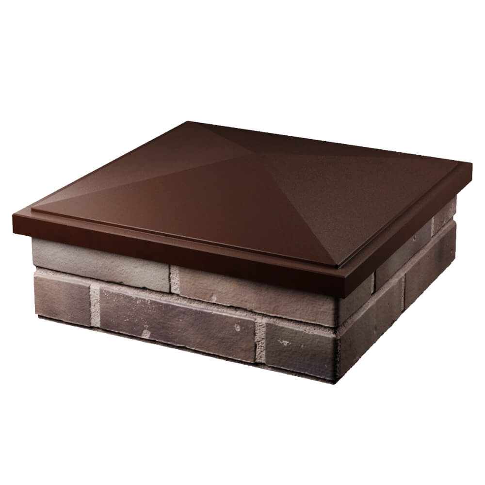 Колпак Zking БонаМоно Коричневый на столб 2х2 кирпича (515х515, 530х530мм) в России фото