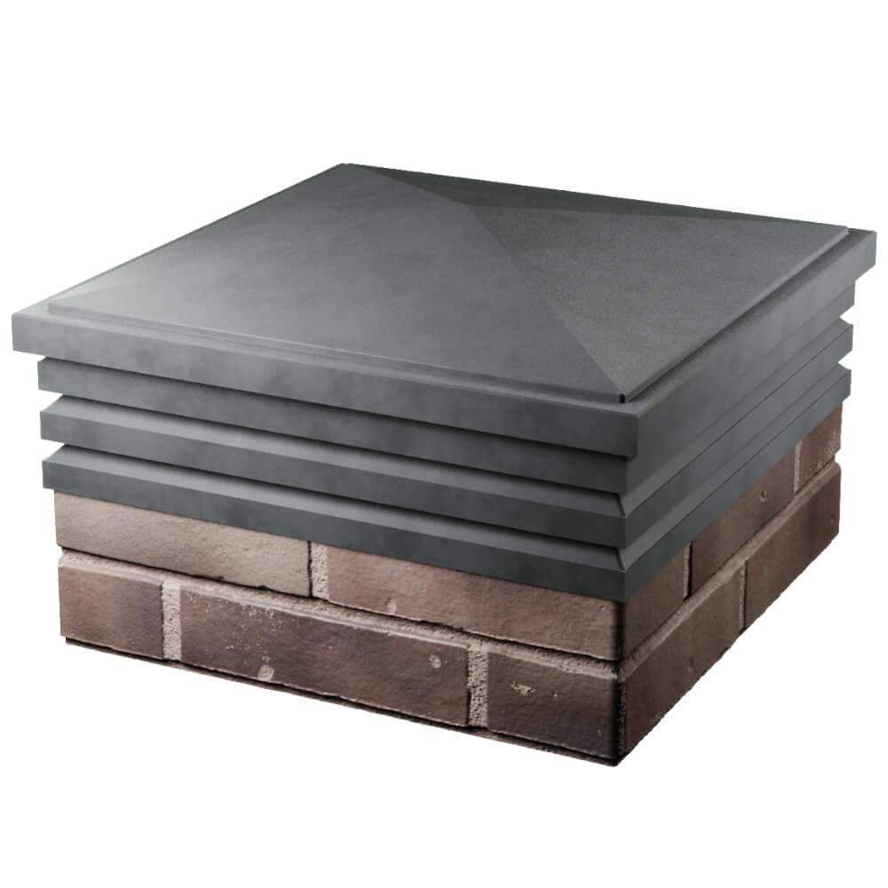 Колпак Zking Бона ХайТек Серый на столб 2х2 кирпича (513х513мм) в России фото