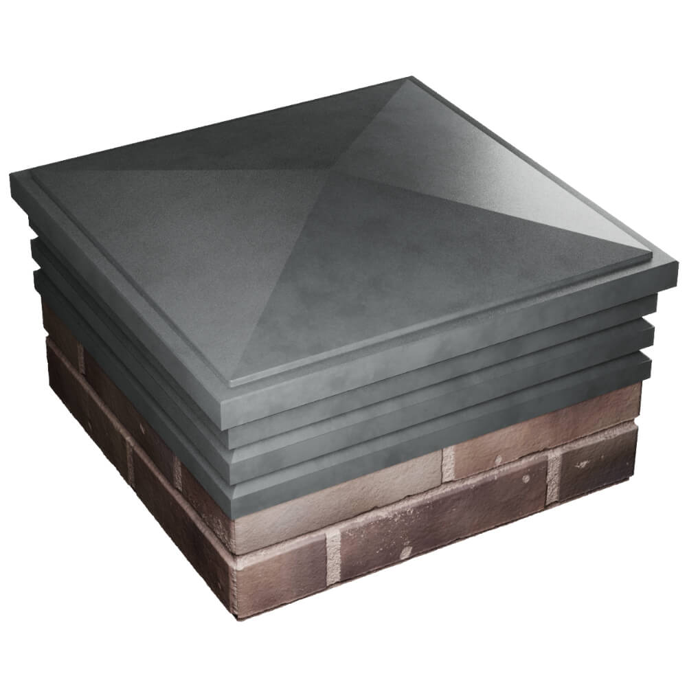 Колпак Zking Бона ХайТек Серый на столб 2х2 кирпича (513х513мм) в России фото