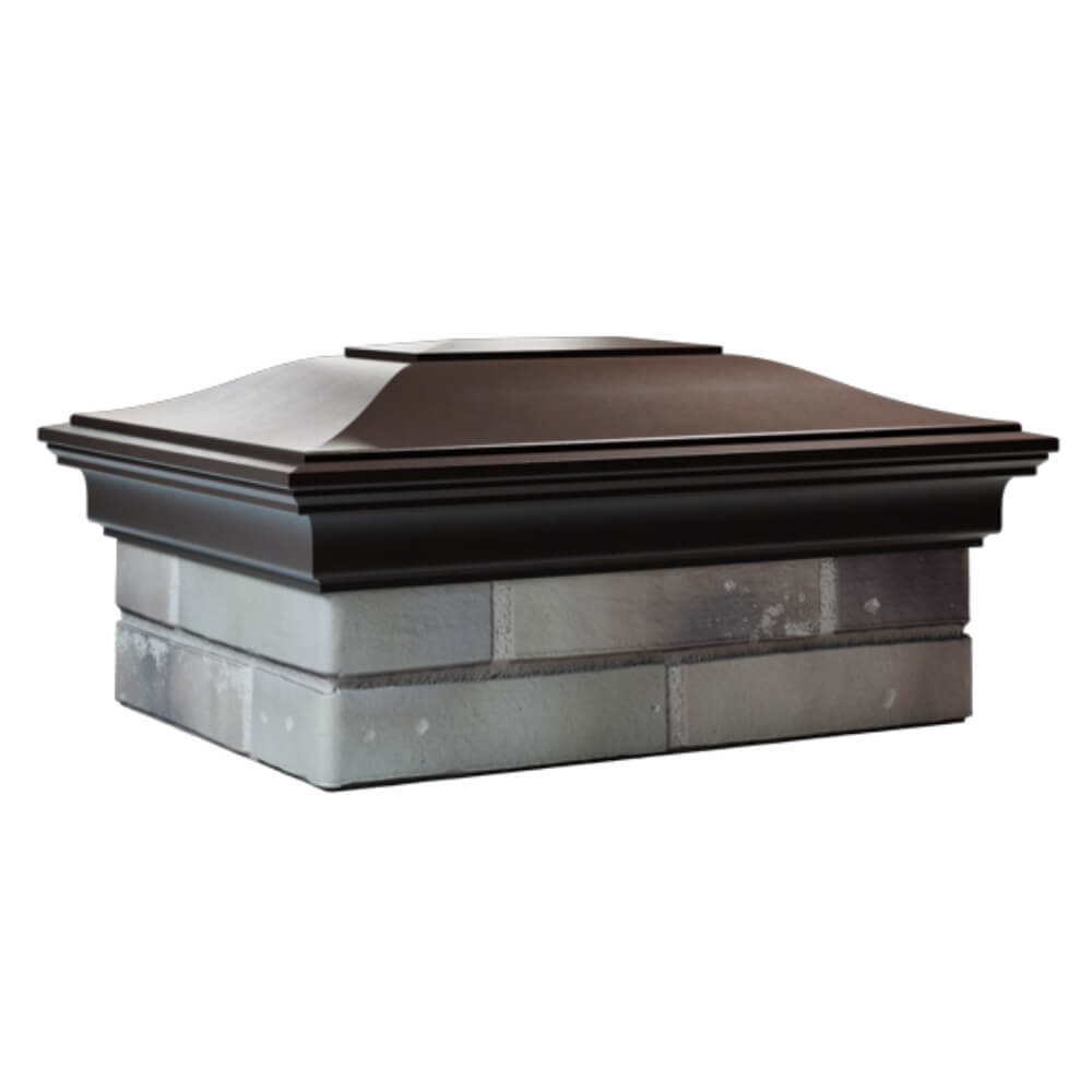 Колпак Zking Монблан Коричневый на столб 2х1.5 кирпича (515х385мм) в России фото