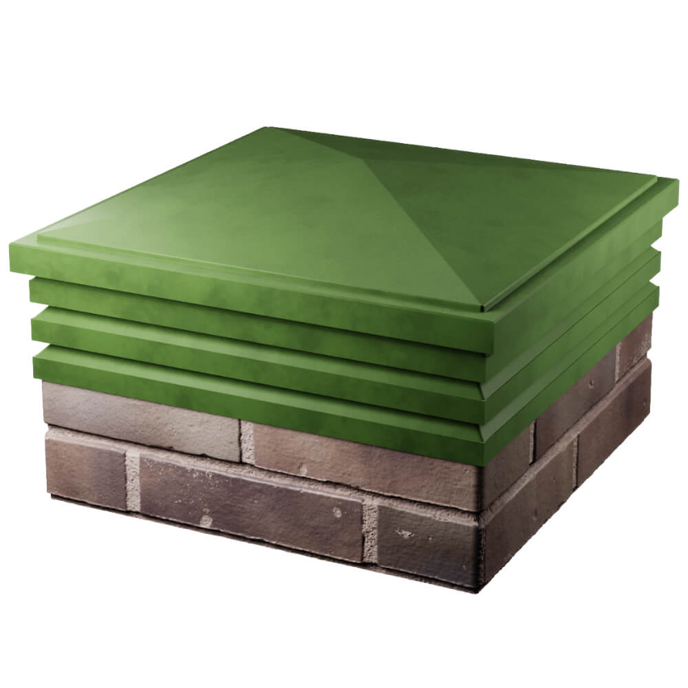 Колпак Zking Бона ХайТек Зеленый на столб 2х2 кирпича (513х513мм) в России фото