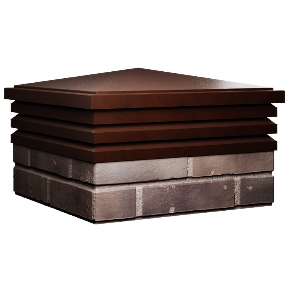 Колпак Zking Бона ХайТек Коричневый на столб 2х2 кирпича (513х513мм) в России фото