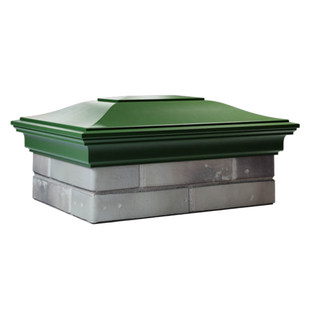 Колпак Zking Монблан Зеленый на столб 2х1.5 кирпича (515х385мм) в России фото