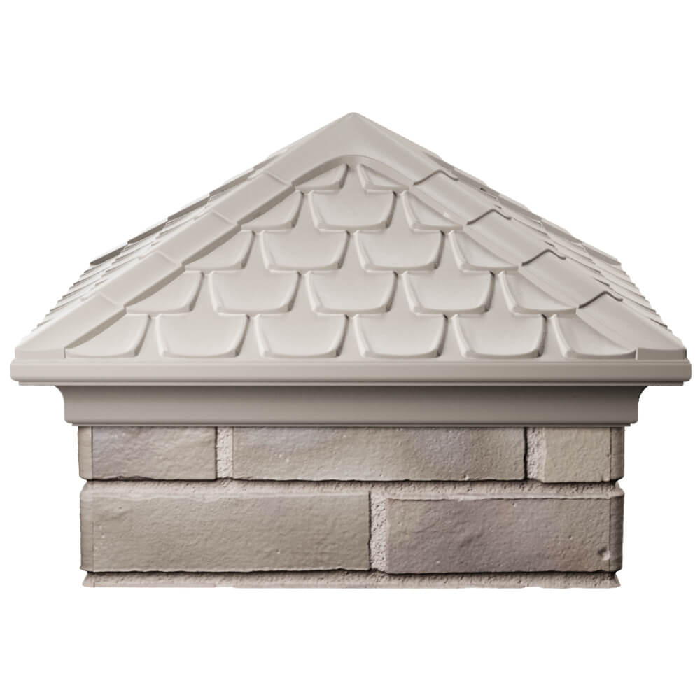 Колпак Zking Эльбрус Бежевый на столб 1.5х1.5 кирпича (385х385мм) Россия фото