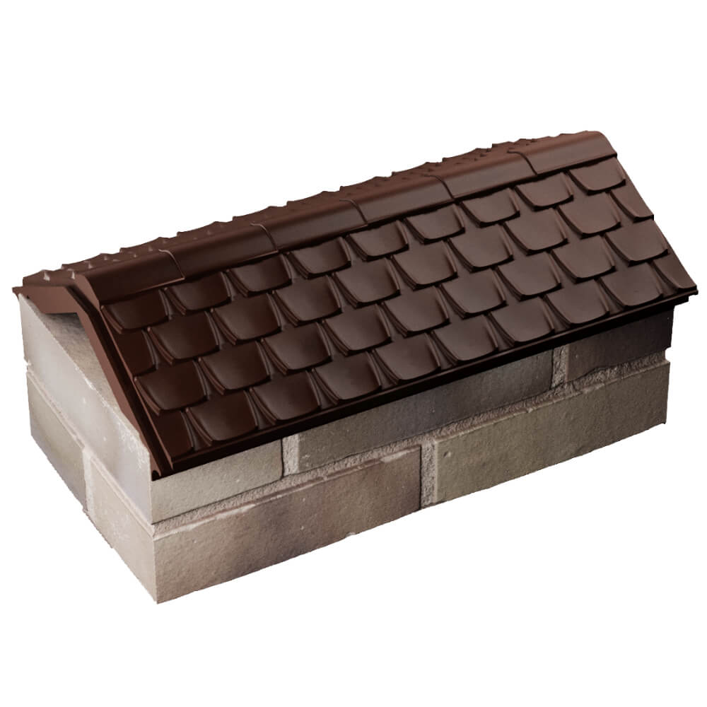 Парапет Zking Эльбрус Коричневый с посадкой на 1 кирпич (255мм) в России фото