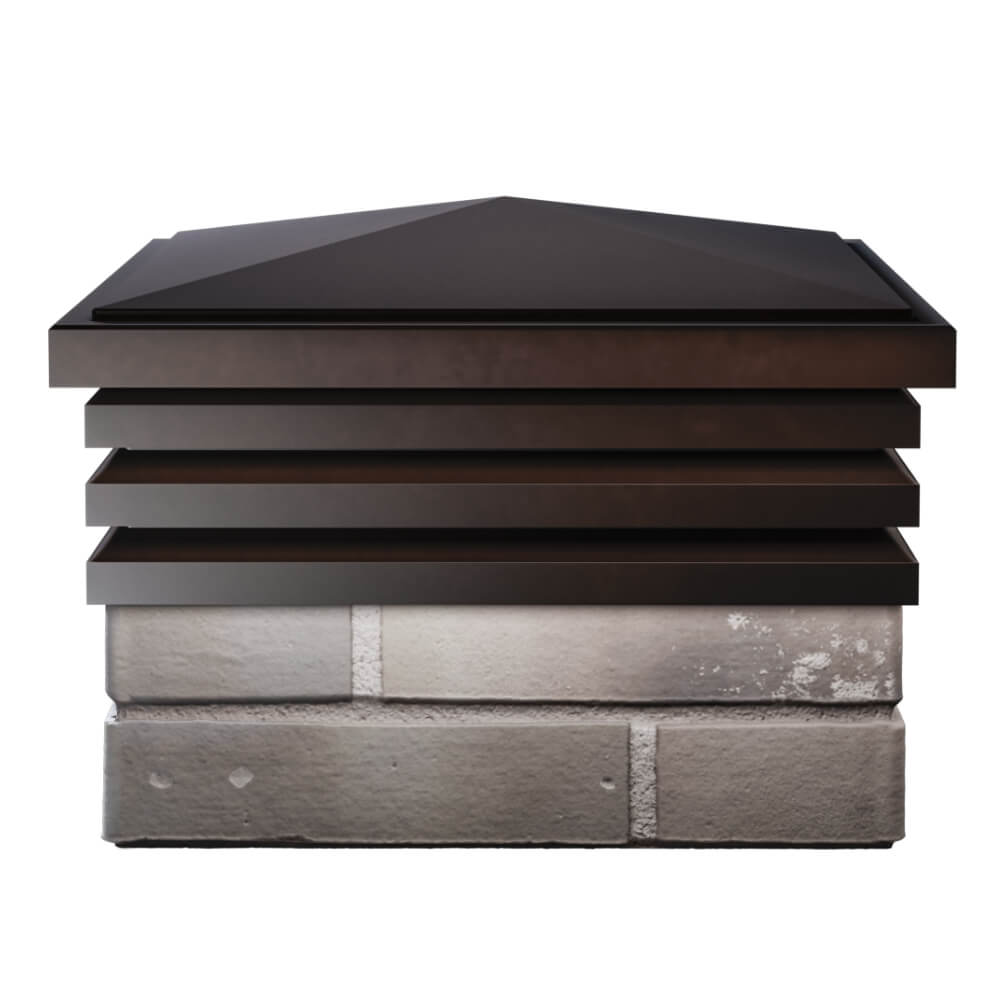 Колпак Zking Бона ХайТек Коричневый на столб 1.5х1.5 кирпича (385х385мм) Россия фото