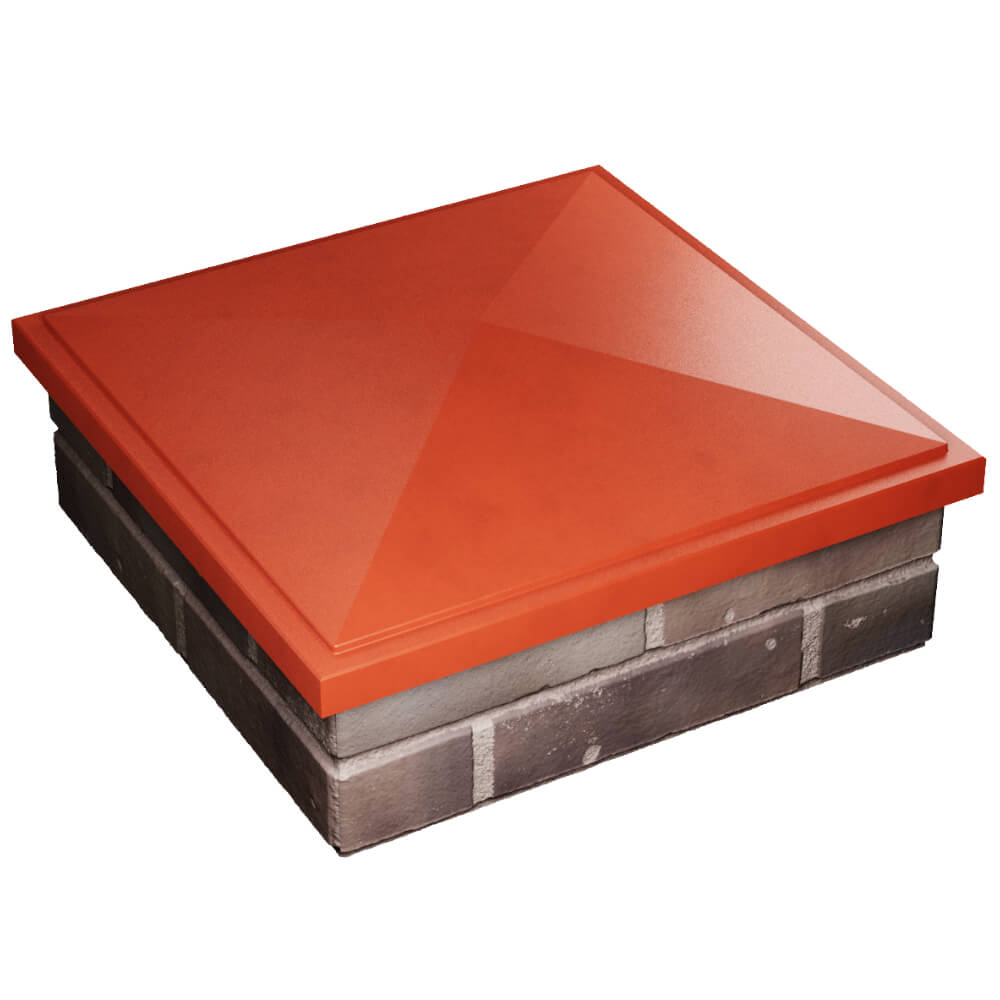 Колпак Zking БонаМоно Красный на столб 2х2 кирпича (515х515, 530х530мм) в России фото