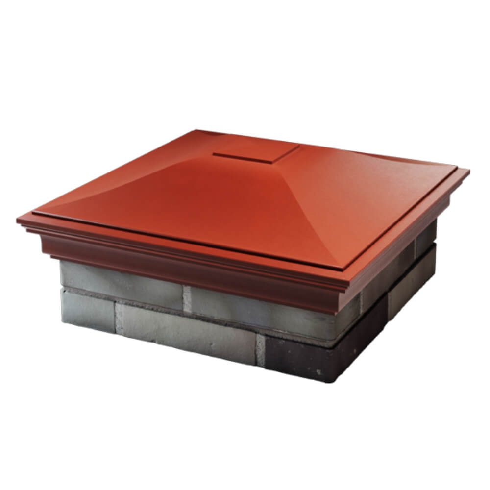 Колпак Zking Монблан Красный на столб 2х2 кирпича (515х515мм) в России фото