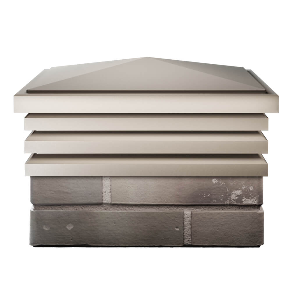 Колпак Zking Бона ХайТек Бежевый на столб 1.5х1.5 кирпича (385х385мм) Россия фото