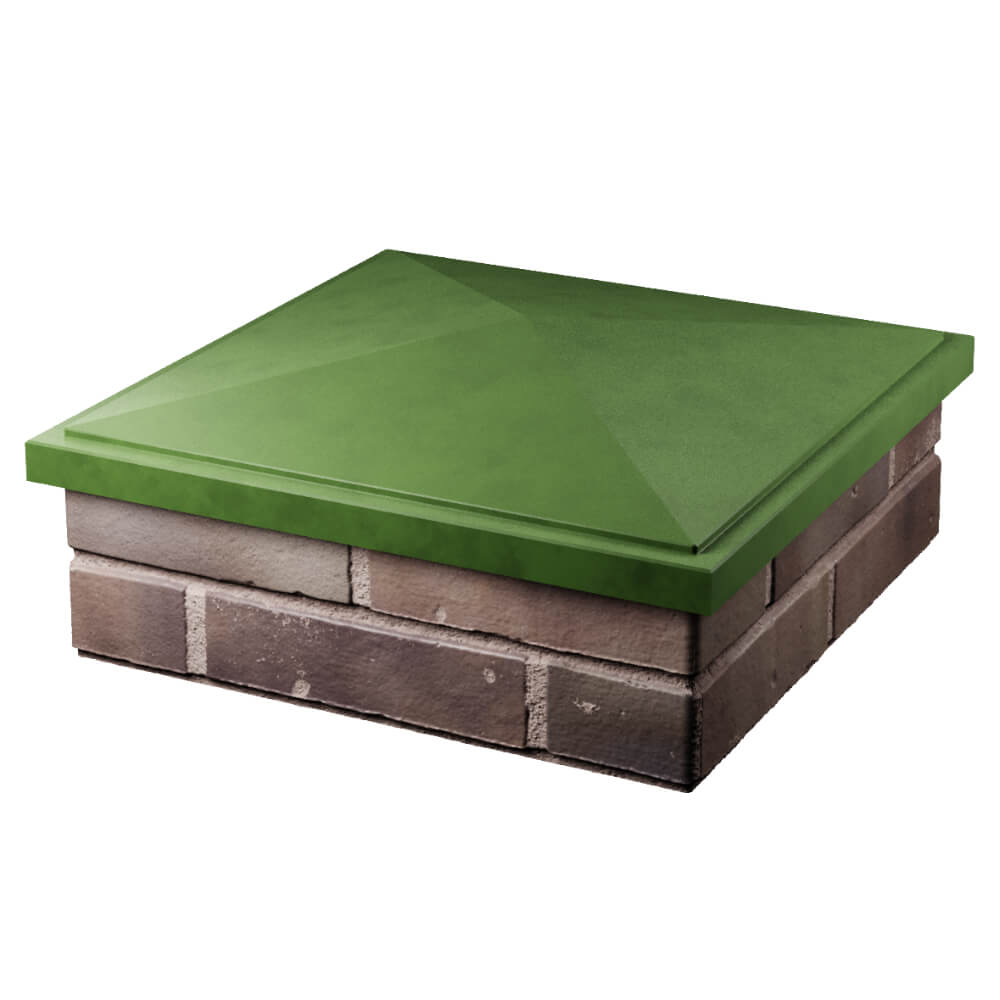 Колпак Zking БонаМоно Зеленый на столб 2х2 кирпича (515х515, 530х530мм) в России фото