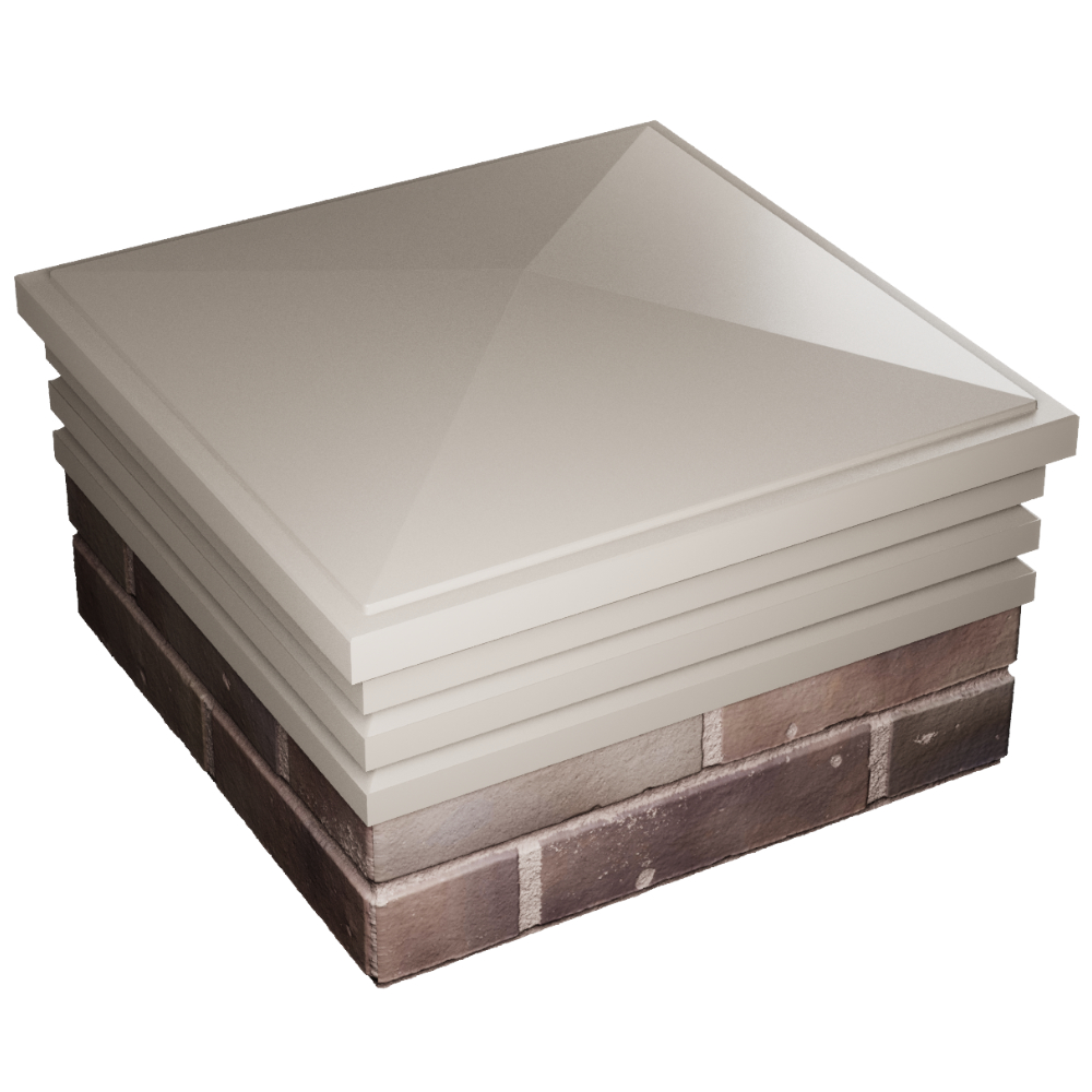 Колпак Zking Бона ХайТек Бежевый на столб 2х2 кирпича (513х513мм) в России фото