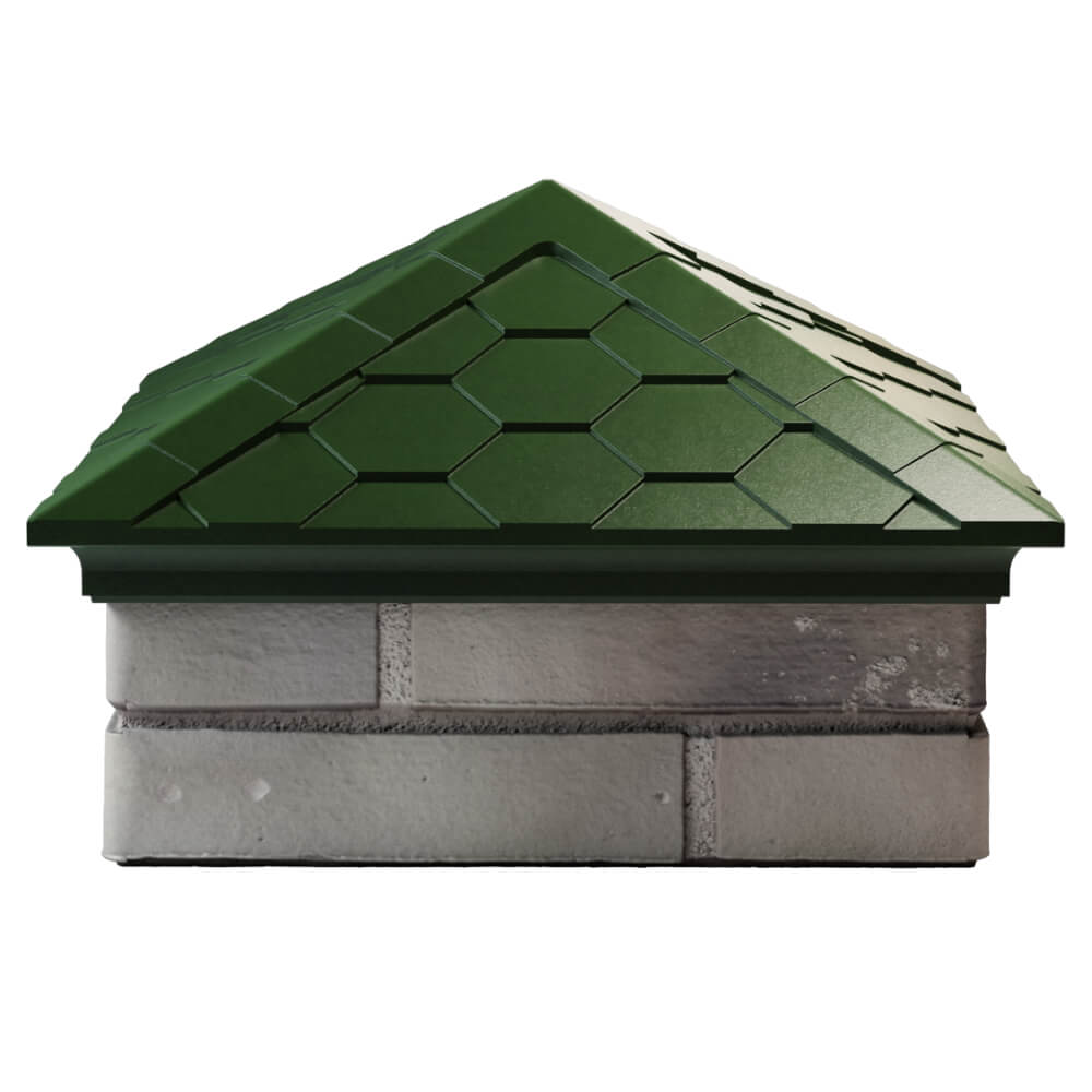 Колпак Zking Эверест Зеленый на столб 1.5х1.5 кирпича (390х390мм) Россия фото